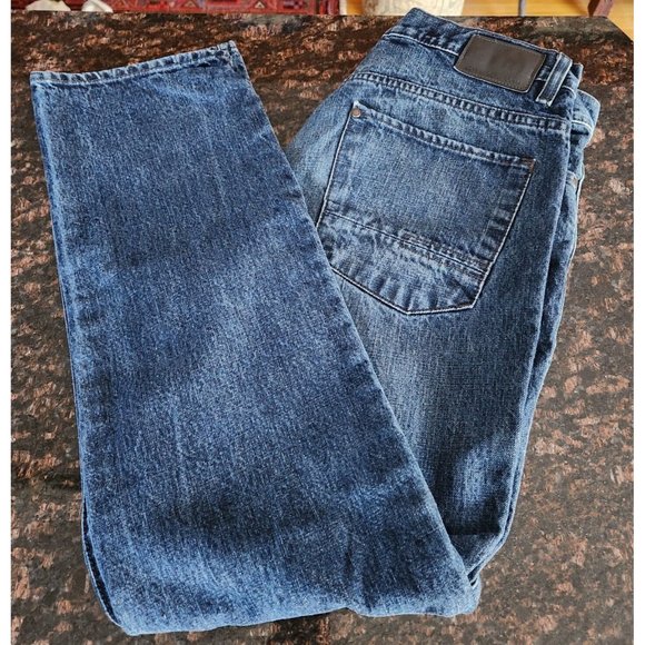 Calvin Klein Jeans Mens Size 34 x 32 Slim Straight Leg Blue Denim Low Rise Pants - Picture 9 of 11